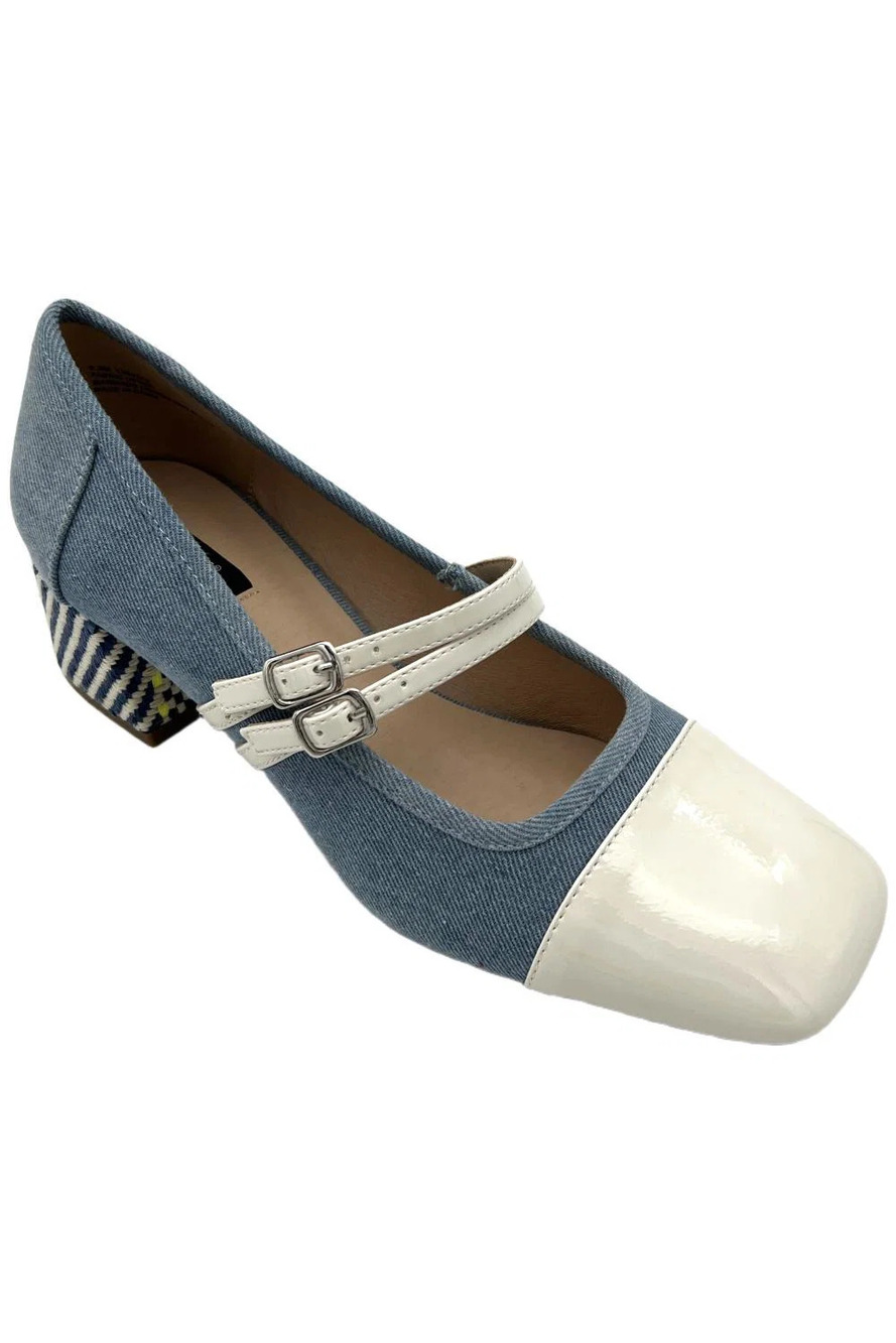 Masseys Women's Adara Heels Denim Blue/Cream/Multi - Medium